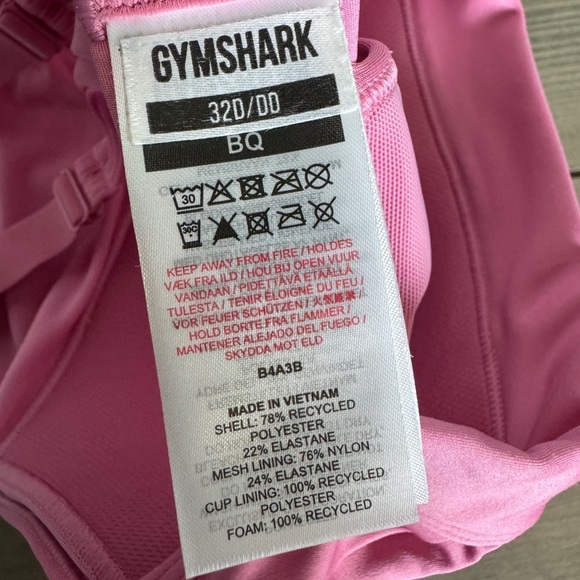 Gymshark Pink High-Neck Sports Bra 32D - Picture 5 of 5